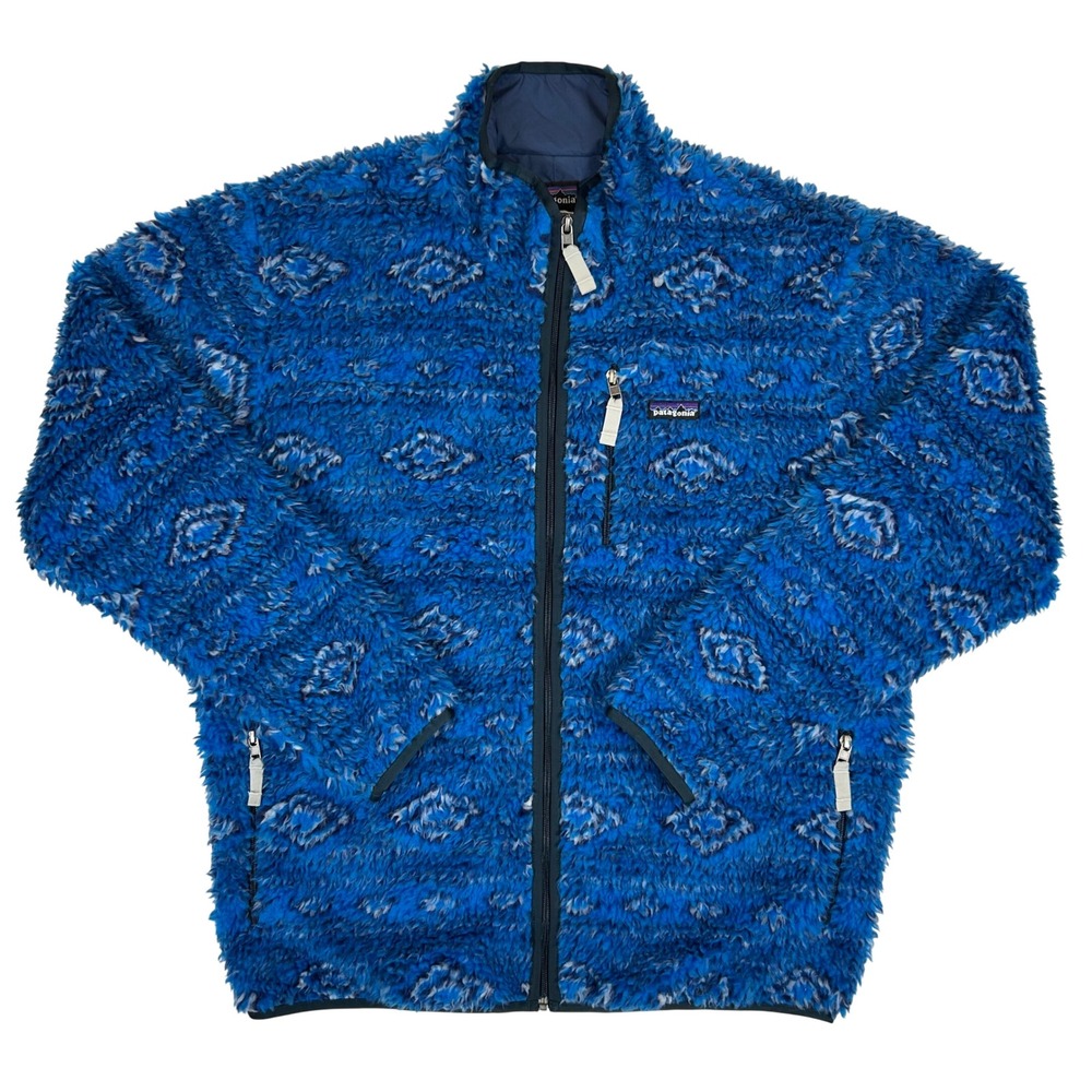 Patagonia Classic Retro-X Deep Pile Cardigan rare Choolie Bandana Blue Aztec XL